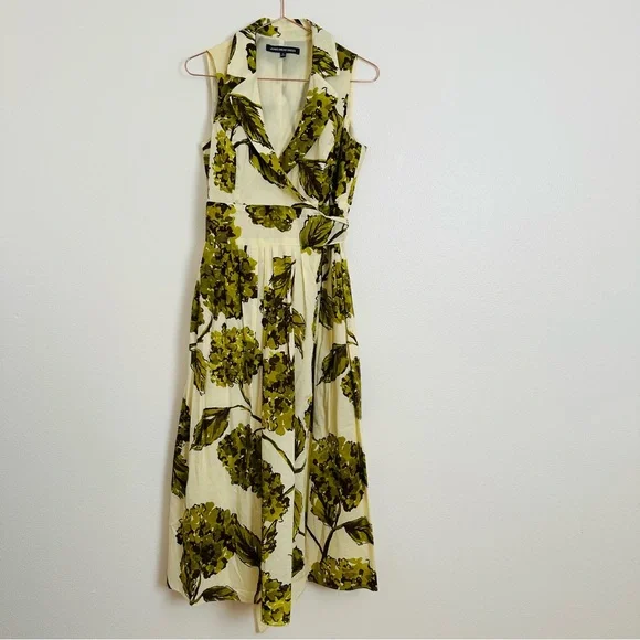 Jones Wear Floral Printed Midi Dress Fit and Flare Wrap Pleated - Picture 7 of 13